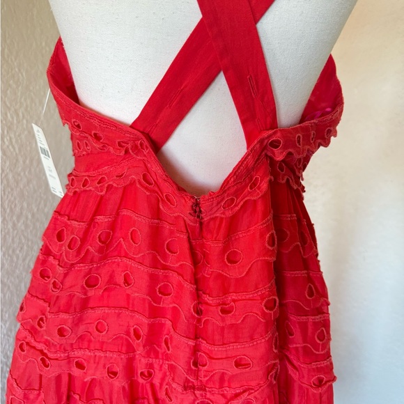 NWT Anthropologie Maeve Eyelet Halter Midi Dress Sz 6P
reddish-orange (coral) - Picture 6 of 15